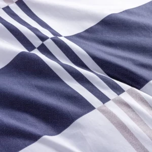 3PC 100% Cotton Duvet Cover Set Striped Printing 1PC Duvet Cover 2PC Pillowcase Cotton Soft Skin Friendly Bedding - Image 4