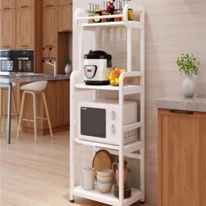 Kitchen Microwave Storage Cabinet Multi-layer Movable Storage Shelve Rolling Large Capacity Oven Rack Household Accessories - Image 2