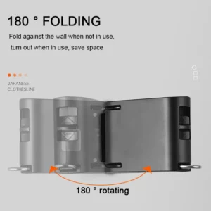 DOOKOLE Retractable Clothesline, Adjustable Clothes Line Retracting Dryer Wall Mount with 34 Windproof Hanging Holes Black - Image 2