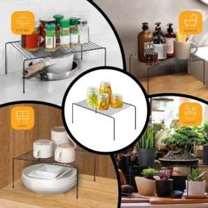 Kitchen Cabinet Organizer Shelf Iron Storage Rack Holder Bathroom Cabinet Organizer Food Pantry Organization and Storage Shelves - Image 3