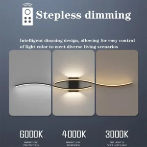Modern LED Strip Wall Lamp Double Curve Remote Control Light Bedside Decor Black Gold Wall Sconces Living Room Bedroom Led Fixtu - Image 6