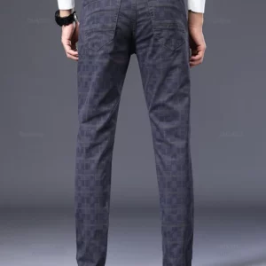 High Quality Brand Clothing Classics Plaid Casual Pants Men 98%Cotton Retro Business Banquet Check Trousers Male Plus Size 40 42 - Image 3