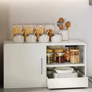 Multi-layer Salt Sauce Vinegar Bottle Counter Storage Cabinet Multi-functional Home Mug Holder Dust-proof Kitchen Seasoning Rack - Image 4