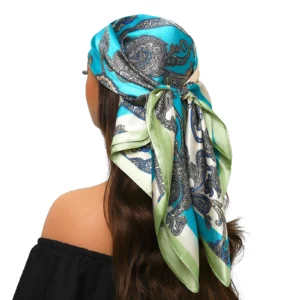 Head Scarf Women Luxury Brand Square 90*90cm Silk Foulard Satin Bandana Cheveux Soft Neckerchief Hijab Hair Scarves For Ladies - Image 6