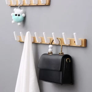 Living Room Entrance Wall Coat Racks Solid Wood Hanging Clothes Hook Wall Row Hooks Bedroom Door Clothing Hanging Rack Hangers - Image 2