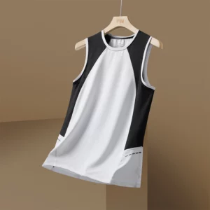 Short Sleeve Vest Men's For 2024 Summer Patchwork Black Red Tshirt GYM Tank Top Tees Fashion Clothes OverSize 3XL O NECK - Image 2