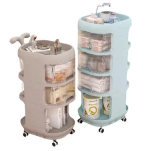 Hand Push Style Baby's Storage Shelf Multi-Layer Rack Plastic Drawers Finishing Rack with pulley Clothes Diapers Toys Sorting - Image 5