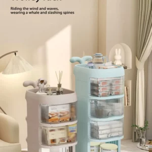 Hand Push Style Baby's Storage Shelf Multi-Layer Rack Plastic Drawers Finishing Rack with pulley Clothes Diapers Toys Sorting - Image 6