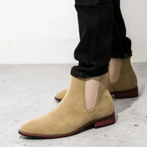 Winter Men's British Style Chelsea Boots Cow Suede Genuine Leather Men Fashion Ankle Boot Mens Casual Short Boots High-Top Shoes - Image 2