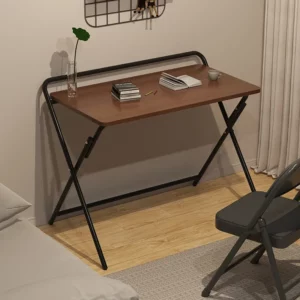 Metal Desk Foldable Computer Desk Student Home Small Apartment Bedside Table School Dormitory Small Table Simple Study Table - Image 1