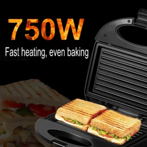 Electric Sandwich Maker Panini 750W Waffle Maker Cooking Kitchen Appliances Breakfast Waffles Machine Non-stick Iron Pan Sonifer - Image 4