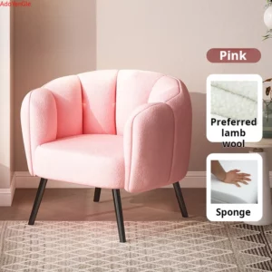 Nordic Lamb wool Single sofa relax armchair lazy sofa bubble Design waiting Makeup manicure dressing chair Living room furniture - Image 4