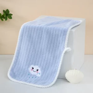 Children Towels Baby Bath Face Towel Cute Cartoon Cloud Hand Towel Soft Absorbent Coral Velvet Washcloth Kids Bathroom Products - Image 3