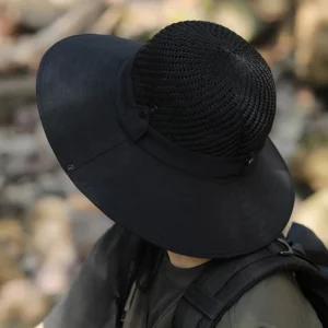 10cm Wide Brim Sun Hat for Men UPF 50+ Boonie Hat Summer UV Protection Outdoor Fishing Hiking Hat Breathable Mesh Bucket Cap - Image 3
