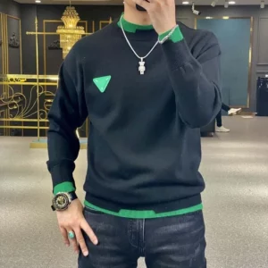 Autumn/Winter Casual Men's Sweater Long Sleeve Pullovers Fashion Contrast Crew Neck Sweatshirt Streetwear Men Clothing M-4XL - Image 2