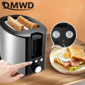 Stainless steel Bread Toaster Sandwich waffle Bake oven Multifunctional Breakfast maker with Widened bake slot with crumb tray - Image 5