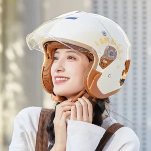 Open Face Helmets for Motorcycles Electric Scooter Summer Board Safety Cap Bicycle Motorized Kick With Double Lenses 55-60CM - Image 6