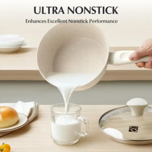 Nonstick Saucepan with Lid Kitchen Soup Pot Cooking Pot Cookware Thick Non-stick White Marble Milk Noodle Pot Easy to Clean - Image 2