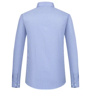 Men's Classic Long Sleeve Solid/striped Basic Dress Shirts Single Patch Pocket Formal Business Regular Fit Office Social Shirt - Image 6