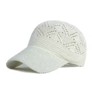 Summer Women's Hollow baseball cap Breathable Knit Hat Holiday Mesh Hat Adjustable Cap Sun Hat - Image 2