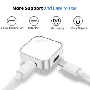 Portable Wireless Watch Charger Type C Lightning Two interfaces For Apple Watch S9 8 7 6 5 4 3 2 1 SE Ultra Series Fast Charger - Image 2