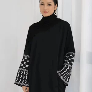 2Pieces Ramadan Eid Djellaba Suits Abaya Dubai Embroidery Shirt + Pants Muslim Sets Abaya Dubai Muslim Islam Abayas WY2060 - Image 5