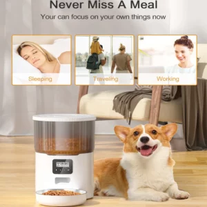 New 4L Pet Feeder Cat Dog Smart Food Dispenser Regular Quantitative Feeding With Audio Recording Feeding Bowls Pet Supplies - Image 4