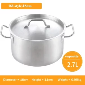 2.7/3.7L Stainless Steel Multipurpose Pot Double Ear Compound Bottom Sauce Stew Pan Baking Milk Home Kitchen Cooking Pot - Image 5