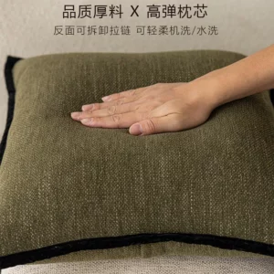 French Medieval Style Pillowcase Black Border Retro Green Cushion Cover American Style Living Room Sofa Decor Waist Pillow Cover - Image 4