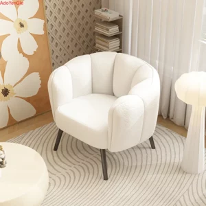 Nordic Lamb wool Single sofa relax armchair lazy sofa bubble Design waiting Makeup manicure dressing chair Living room furniture - Image 2