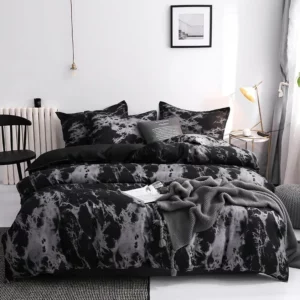 Luxury Black Bedding Comforter Set with Pillow Case SIngle Full Size Bed Linen Duvet Cover Set Queen/King Double Single Bed - Image 2
