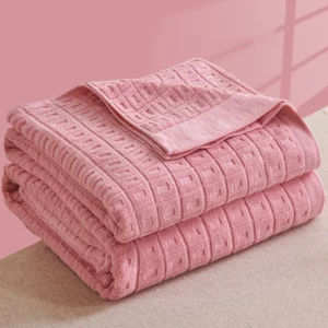 Cotton Terry Towel Blanket for Beds Summer Towelling Quilt Bed Cover Adult Student Dormitory Bedspread Plaid Sofa Blankets Throw - Image 4