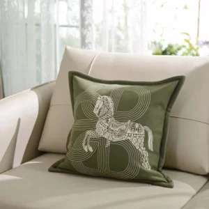 Croker Horse 45x45cm Cashmere Throw Pillow Cushion Cover - Palace Horse Pattern Soft Couch Sofa Pillow Covers For Living Room - Image 4