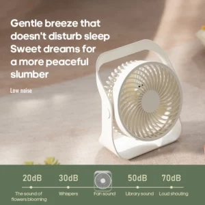 Portable Desktop Electric Fan 2000mah Regulated USB Wall Ceiling Fan USB Wireless Home Quiet Air Circulator Fan with Hook - Image 3