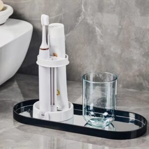 Household Bathroom 3-in-1 Toothbrush Holder Toothpaste Mouthwash Cup Organizer Dry And Dustproof Cleaning Tool Storage Rack - Image 3