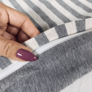 Junwell 100% Cotton Yarn dyed Jersey Duvet Cover Japanese Style Simple Stripe Design Soft Quilt Cover Set - Image 5