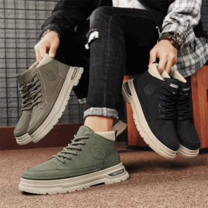 Men's Mid Top Boots Casual Shoes Classic Ankle Boots High Top Office Trendy Breathable Multifunctional Motorcycle Black Shoes - Image 7
