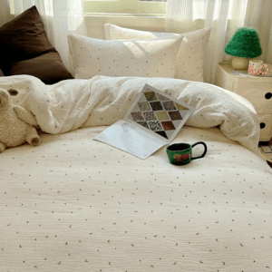 Bed Linen Bed Sheets Set Sweet Dots Duvet Cover Set Quilt Cover Bed Sheet Girls Quilt Sets Queen Size INS Blogger Comforter Sets - Image 4
