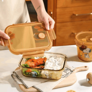 Snoopy Multi-Layer Stainless Steel Lunch Box Tinted Glass Food Portable Thermal Lunchbox Picnic Office Kids Workers School Bento - Image 4