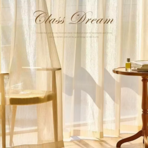 1PC French Champagne Gold Elegant Sheer Curtains for Living Room Bedroom Balcony Starlight Transparent Yarn Voile Organza Drapes - Image 7