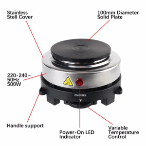 KitchenAppliance 500W 220V Milk Water Coffee Heating Furnace Mini Electric Heater Stove EU Plug Multifunctional Hot Cooker Plate - Image 4