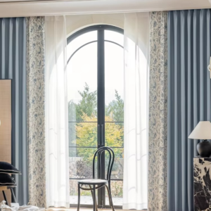 Cream Style Beige Living Room Curtain Floral Pattern Bedroom Blackout Curtain Sunscreen Home Decor Curtains Creative Art Curtain - Image 2