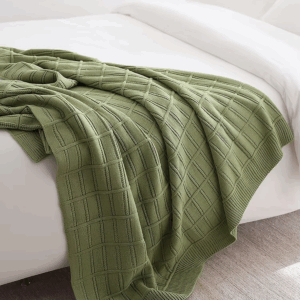 Warm Home Brown Knitted Blanket Cotton Bedspread Cobertor Vintage Simple Green Throw Sofa Bedding Home Decorations 130x180 - Image 5
