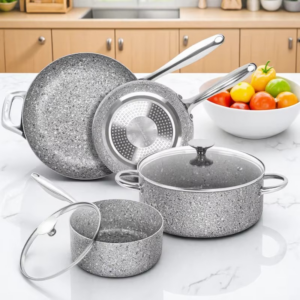 8 Piece Stone Cookware Set Pots and Pans Set Set with Super Nonstick Results, Stone Pots and Pans Wok Pan - Image 7