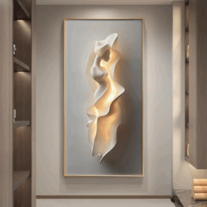Minimally Abstract Entrance Decoration Painting High-end Relief Feeling Hanging Painting Room Decoration Wall Lamp Led Light - Image 3