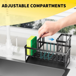 Self-draining Sink Shelf Stainless Steel Kitchen Sink Caddy Drain Rack Soap Sponge Holder Drainer for Kitchen Sink Organizer - Image 3