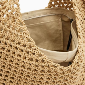 Bohemian beach bags for women luxury designer handbags purses 2025 new nylon fabric hollow tassels with inner pocket - Image 5