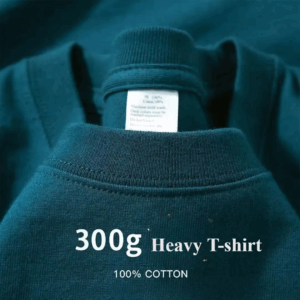 Summer Light Green Heavy Weight 300G Short Sleeved T-shirt Cotton Men's Loose Casual Base Shirt Korean Tee Women's - Image 6