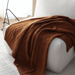 Warm Home Brown Knitted Blanket Cotton Bedspread Cobertor Vintage Simple Green Throw Sofa Bedding Home Decorations 130x180 - Image 7
