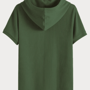 New Men's Short Sleeve Hoodie Muscle Fit Ribbed Sport Hooded T Shirts Lightweight Sweatshirt Summer Hoodies Pullover Basic Tees - Image 5
